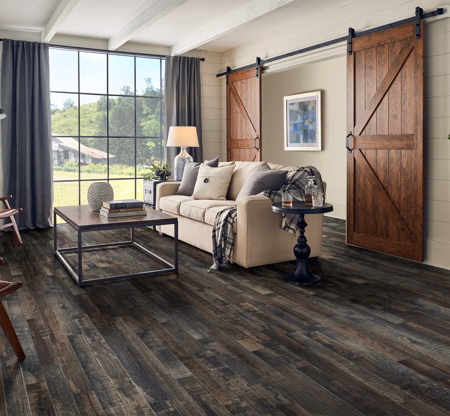 Bruce Barnwood Living Wyoming hardwood flooring installed in a room