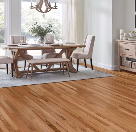 Bruce St. Vincent White Oak Natural hardwood flooring installed in a room