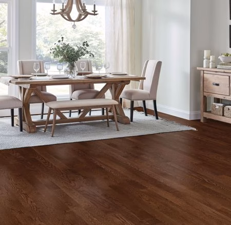 Bruce St. Vincent Saddle hardwood flooring installed in a room