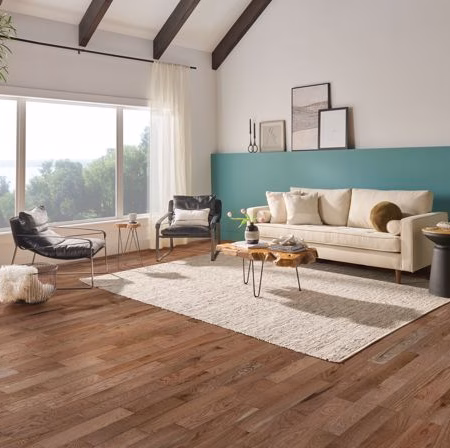 Hartco Sensory Forest Artistic Concept hardwood flooring installed in a room