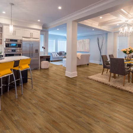 Congoleum Triversa Prime Autumn Glow vinyl flooring installed in a room