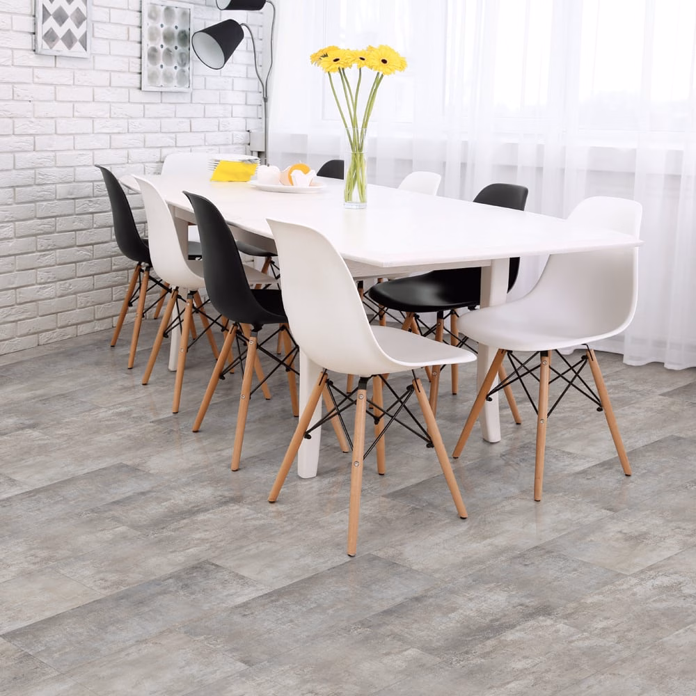 Congoleum Triversa Prime City Sidewalk vinyl flooring installed in a room