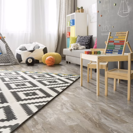 Congoleum Triversa Prime Mystic Beige vinyl flooring installed in a room