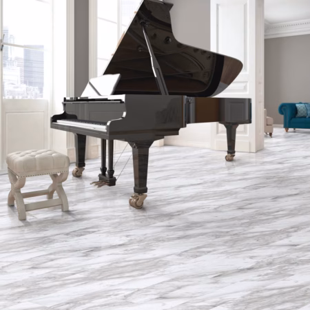Congoleum Triversa Prime White Frost vinyl flooring installed in a room