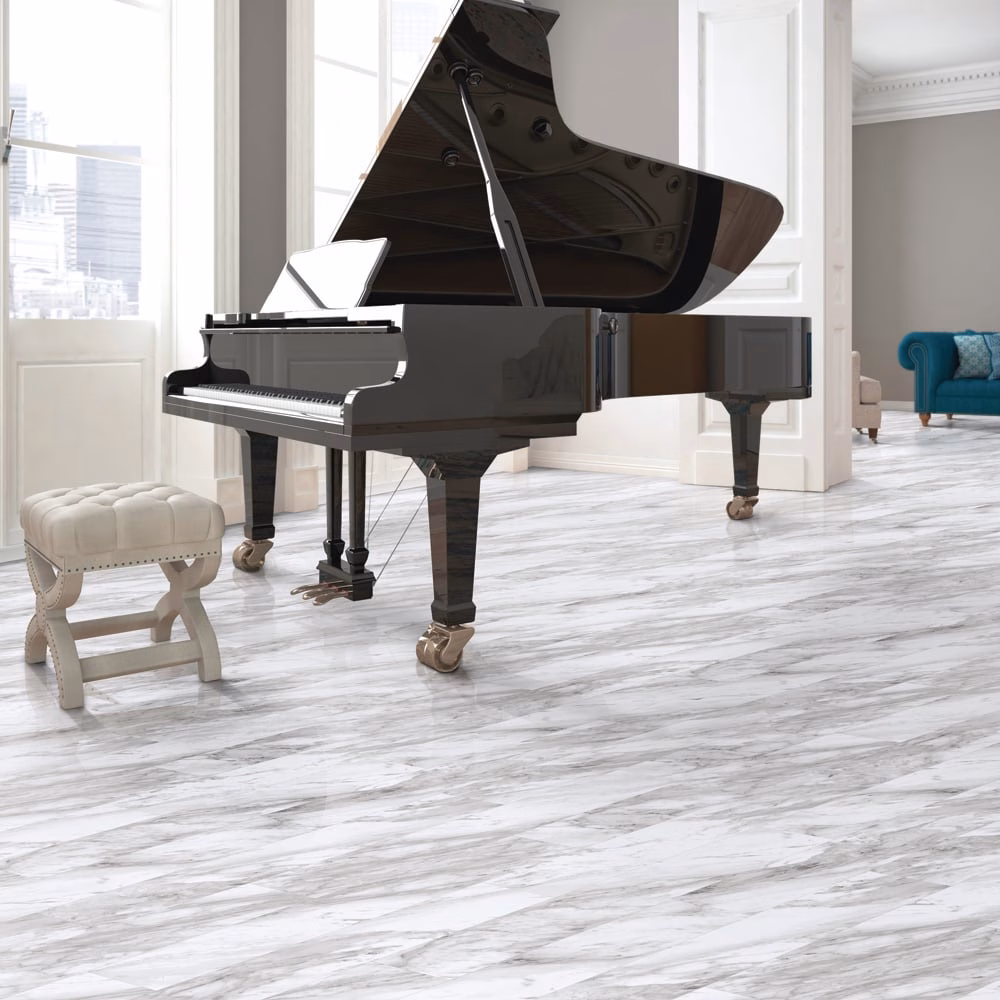 Congoleum Triversa Prime White Frost vinyl flooring installed in a room