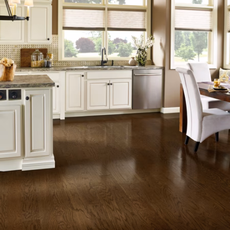 Hartco Prime Harvest Cocoa Bean hardwood flooring installed in a room