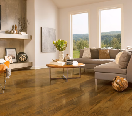 Hartco Prime Harvest Sweet Tea hardwood flooring installed in a room