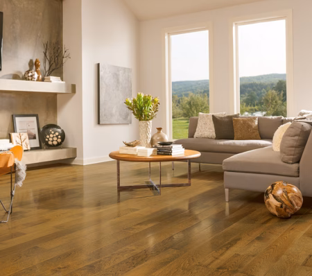 Hartco Prime Harvest Whisper Harvest hardwood flooring installed in a room