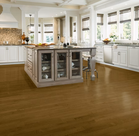 Hartco Prime Harvest Americano hardwood flooring installed in a room