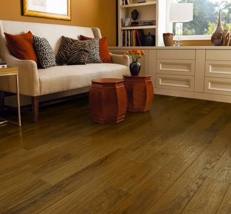 Hartco American Scrape Great Plains hardwood flooring installed in a room