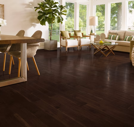 Hartco American Scrape River House hardwood flooring installed in a room