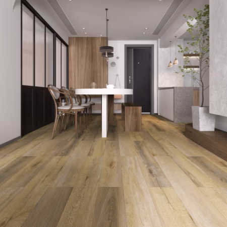 Axiscor Anthem Denali vinyl flooring installed in a room