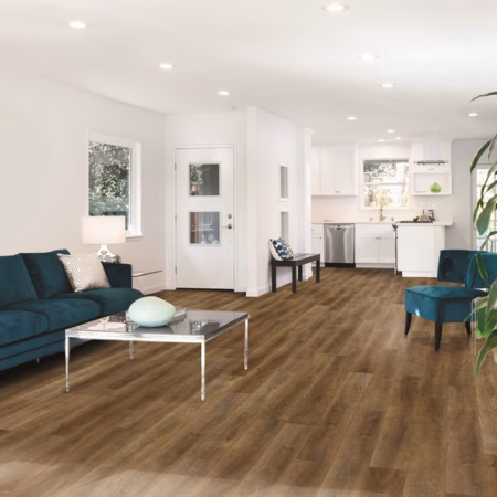 Axiscor Prime Plus Fawn vinyl flooring installed in a room
