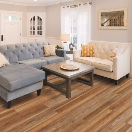 Axiscor Prime Plus Heart Pine vinyl flooring installed in a room