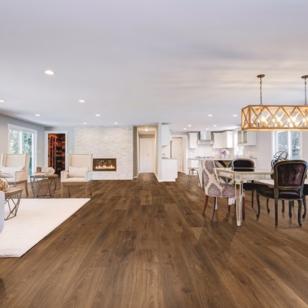 Axiscor Prime Plus Midnight vinyl flooring installed in a room