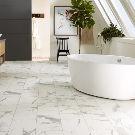 Axiscor Pro 12 Carri Marble vinyl flooring installed in a room