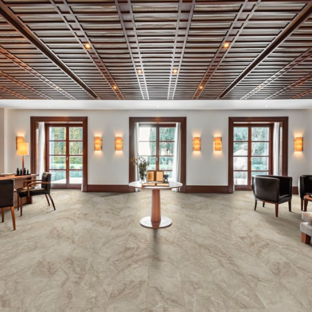 Axiscor Pro 12 Shadow Stone vinyl flooring installed in a room