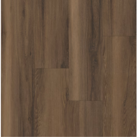 Axiscor Pro 9 Dark Walnut vinyl flooring showing brown planks with dark wood-grain markings.