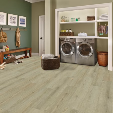 Bruce LifeSeal Immerse in Nature Desert Dune rigid core flooring installed in a room