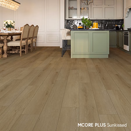 Chesapeake Mcore Plus Sunkissed flooring installed in a room