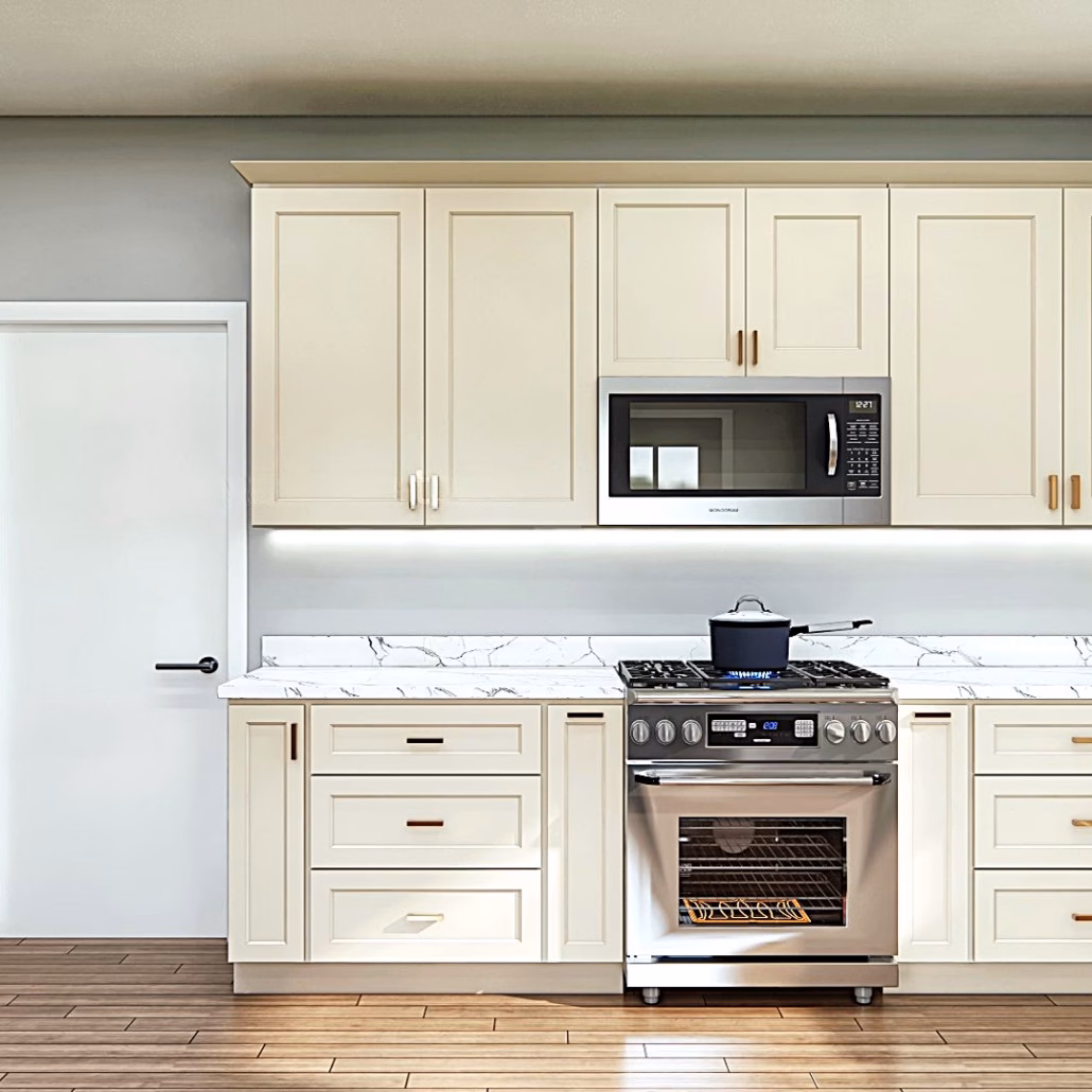 Nuvelle Classic Cream cabinets in a kitchen setting
