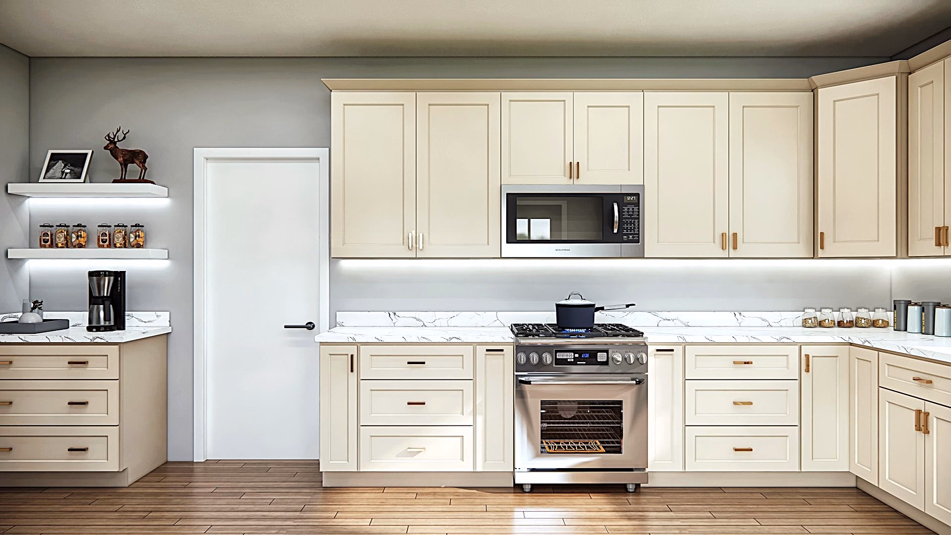 Nuvelle Classic Cream cabinets in a kitchen setting