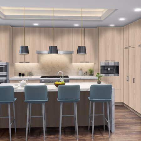 Eurocraft High Line slab cabinets in a kitchen