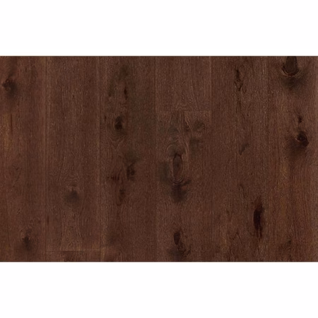 From The Forest Choice Misty Wash White Oak 7.5 in. nominal Low gloss showing dark brown white oak planks with knots