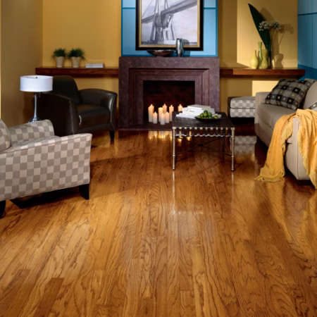 Hartco Ascot Plank Chestnut hardwood flooring installed in a room