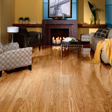 Hartco Ascot Plank Natural hardwood flooring installed in a room