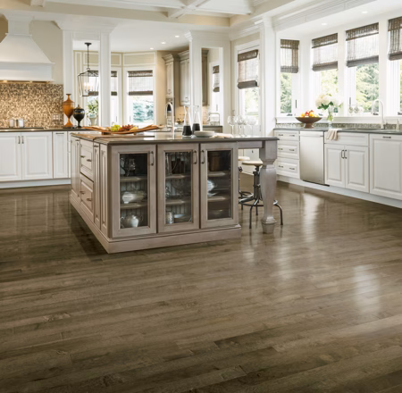 Hartco Prime Harvest Canyon Gray hardwood flooring installed in a room