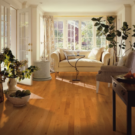Hartco Yorkshire Canyon hardwood flooring installed in a room