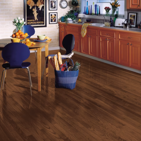 Hartco Yorkshire Umber hardwood flooring installed in a room