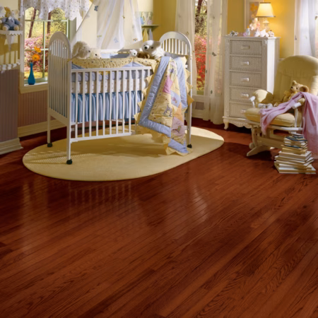 Bruce Manchester Cherry hardwood flooring installed in a room