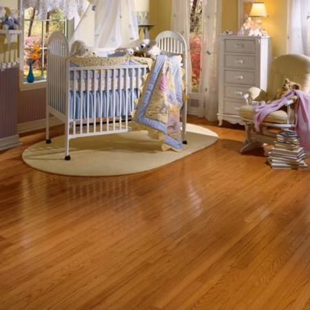 Bruce Waltham Brass hardwood flooring installed in a room