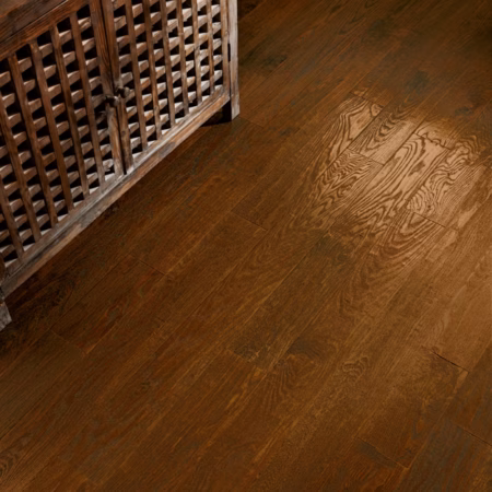 Hartco American Scrape Wild West hardwood flooring installed in a room